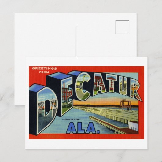 groeten uit Decatur, Alabama Briefkaart (Voorkant / Achterkant)