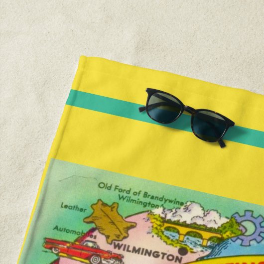 Groeten uit Delaware Kaart Strandlaken (In situ)