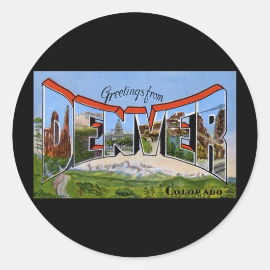 Groeten uit Denver Colorado Ronde Sticker (Voorkant)
