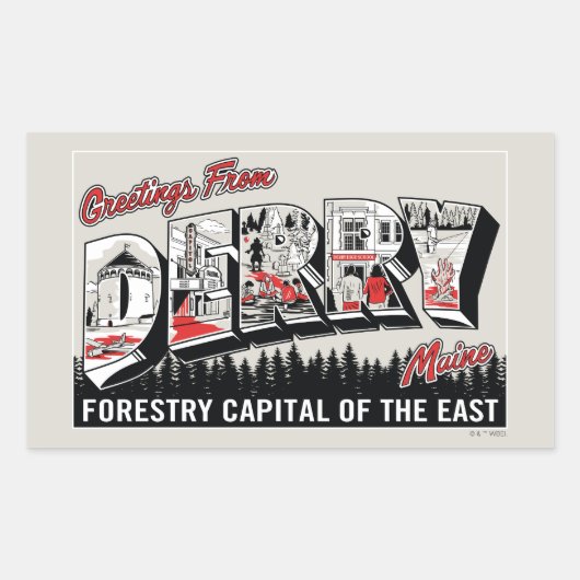 Groeten uit Derry Maine Rechthoekige Sticker (Voorkant)