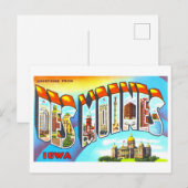 groeten uit Des Moines, Iowa, Briefkaart (Voorkant / Achterkant)