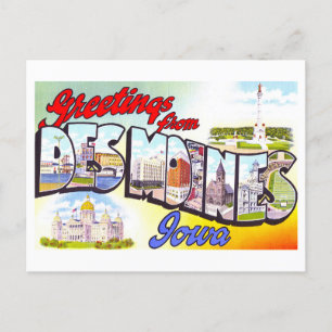  groeten uit Des Moines, Iowa, Briefkaart