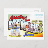  groeten uit Des Moines, Iowa, Briefkaart (Voorkant / Achterkant)