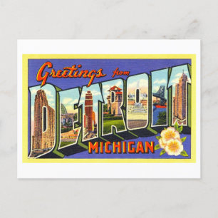 groeten uit Detroit, Michigan Briefkaart
