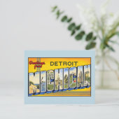  groeten uit Detroit Michigan Briefkaart (Staand voorkant)