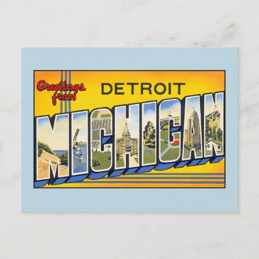  groeten uit Detroit Michigan Briefkaart (Voorkant)