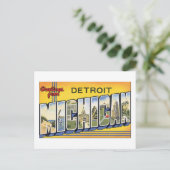 Groeten uit Detroit, Michigan Briefkaart (Staand voorkant)