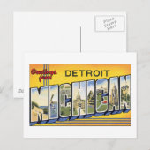 Groeten uit Detroit, Michigan Briefkaart (Voorkant / Achterkant)