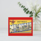 Groeten uit Detroit Michigan Briefkaart (Staand voorkant)