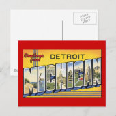 Groeten uit Detroit Michigan Briefkaart (Voorkant / Achterkant)