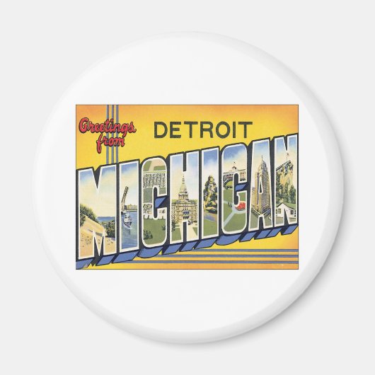 Groeten uit Detroit Michigan Magneet (Voorkant)
