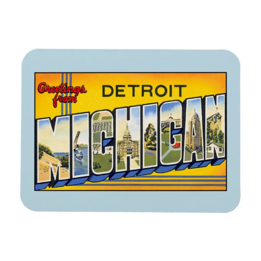 groeten uit Detroit Michigan Magneet (Horizontaal)