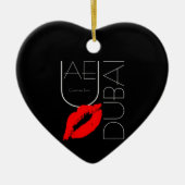 Groeten uit Dubai UAE Red Lipstick Kiss Keramisch Ornament (Voorkant)