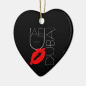 Groeten uit Dubai UAE Red Lipstick Kiss Keramisch Ornament (Links)