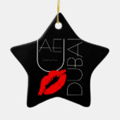 Groeten uit Dubai UAE Red Lipstick Kiss Keramisch Ornament (Voorkant)