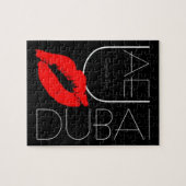 Groeten uit Dubai UAE Red Lipstick Kiss Legpuzzel (Horizontaal)
