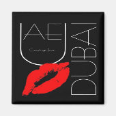 Groeten uit Dubai UAE Red Lipstick Kiss Magneet (Voorkant)