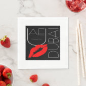 Groeten uit Dubai UAE Red Lipstick Kiss Servet (Insitu)