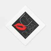 Groeten uit Dubai UAE Red Lipstick Kiss Servet (Hoek)