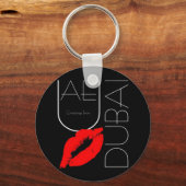 Groeten uit Dubai UAE Red Lipstick Kiss Sleutelhanger (Voorkant)
