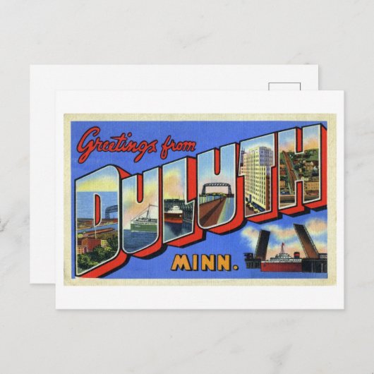  groeten uit Duluth, Minnesota Briefkaart (Voorkant / Achterkant)