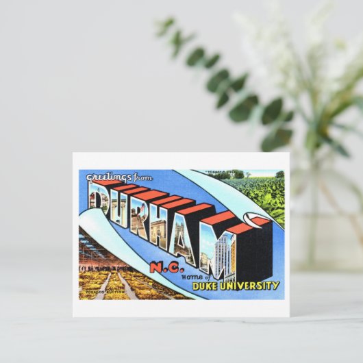  groeten uit Durham, North Carolina, Briefkaart (Staand voorkant)