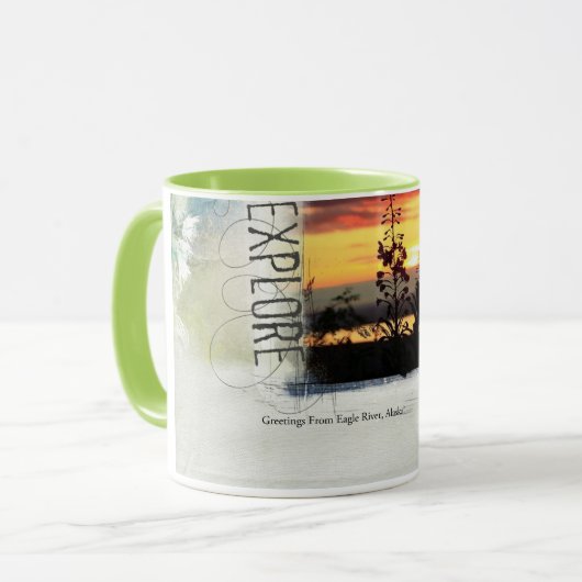 Groeten uit Eagle River, Alaska Mok (Voorkant links)