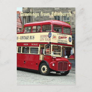 Groeten uit Edinburgh: Tour Bus, Schotland Briefkaart