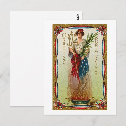 Groeten uit een patriot briefkaart (Voorkant / Achterkant)