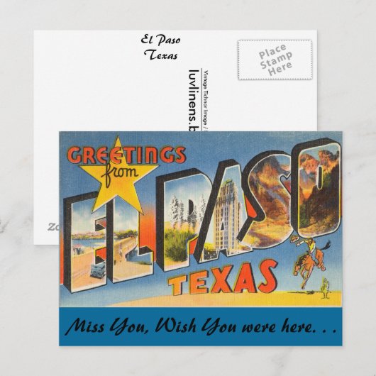 Groeten uit El Paso Briefkaart (Voorkant / Achterkant)