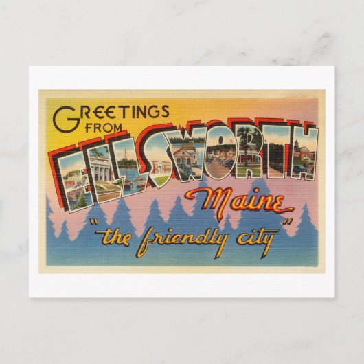  groeten uit Ellsworth, Maine Briefkaart (Voorkant)