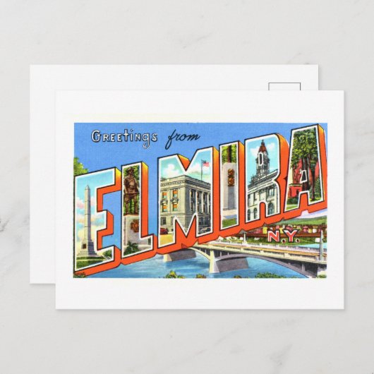 groeten uit Elmira, New York, Briefkaart (Voorkant / Achterkant)