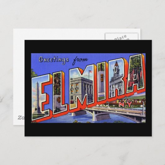 Groeten uit Elmira New York Briefkaart (Voorkant / Achterkant)