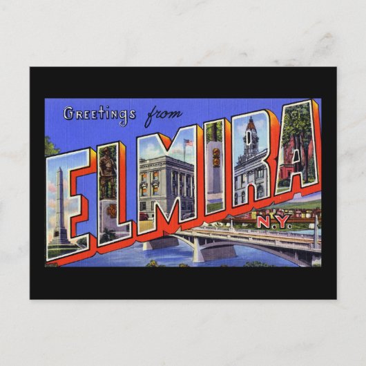 Groeten uit Elmira New York Briefkaart (Voorkant)
