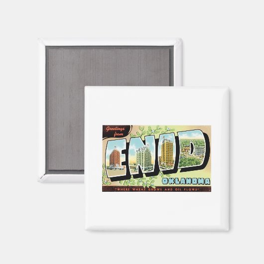 Groeten uit Enid, Oklahoma Magneet (Voorkant / Achterkant)