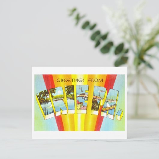  groeten uit Erie, Pennsylvania Briefkaart (Staand voorkant)