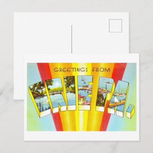  groeten uit Erie, Pennsylvania Briefkaart (Voorkant / Achterkant)