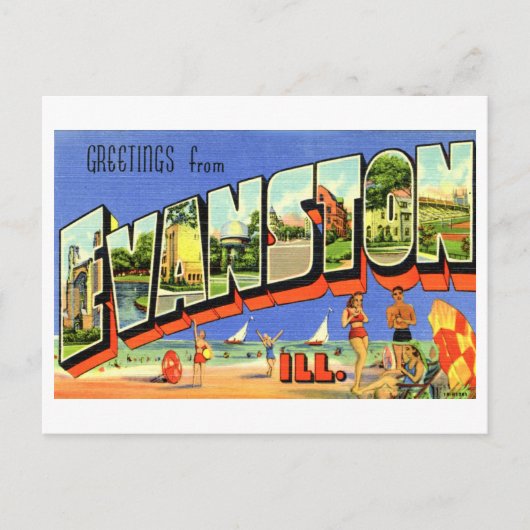  groeten uit Evanston, Illinois Briefkaart (Voorkant)