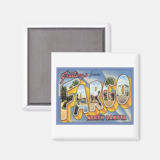 Groeten uit Fargo North Dakota Magneet (Voorkant / Achterkant)