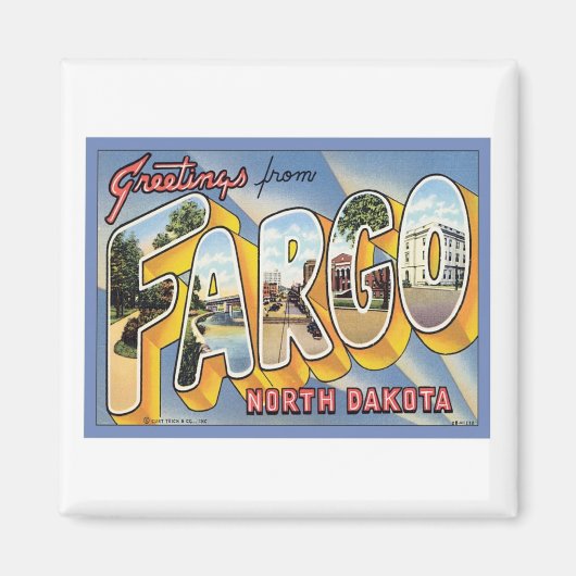 Groeten uit Fargo North Dakota Magneet (Voorkant)