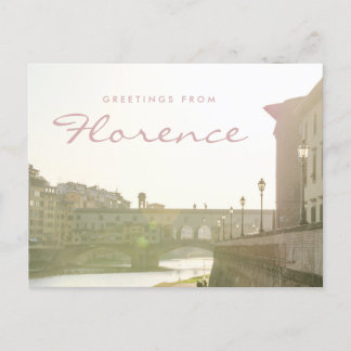 Groeten uit Florence Italië Ponte Vecchio Brug Briefkaart