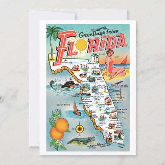 Groeten uit Florida 5x7 grote ansichtkaart (Voorkant)