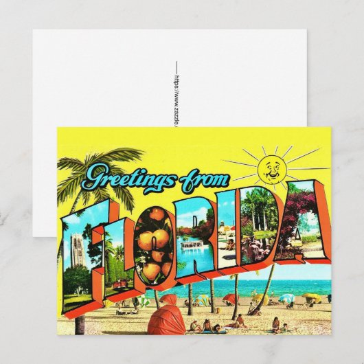 Groeten uit Florida ansichtkaart Briefkaart (Voorkant / Achterkant)