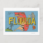 Groeten uit Florida (blauw) Florida Briefkaart (Voorkant)