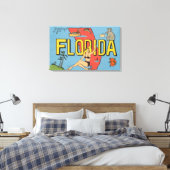 Groeten uit Florida (blauw) Florida Canvas Afdruk (Insitu (Slaapkamer))