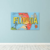 Groeten uit Florida (blauw) Florida Canvas Afdruk (Insitu (Houten vloer))