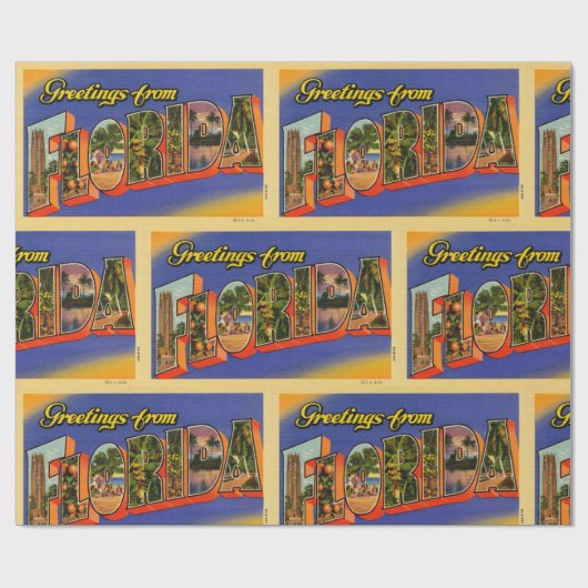  groeten uit Florida Cadeaupapier (Vlak)