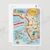 Groeten uit Florida, de Sunshine State Travel Briefkaart (Voorkant / Achterkant)