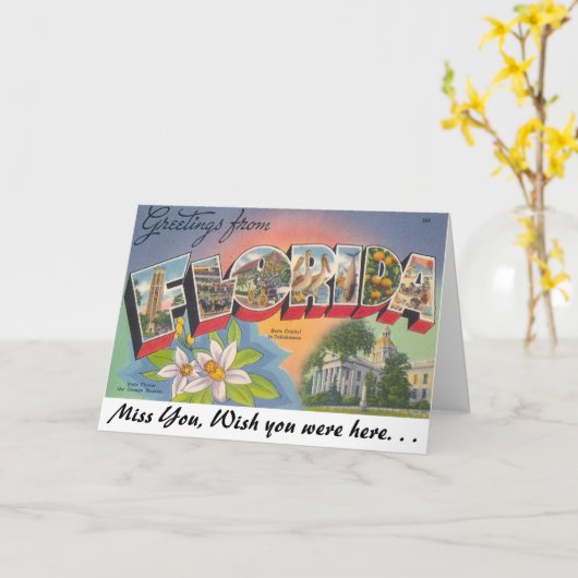 Groeten uit FLORIDA Kaart (Gele Bloem)