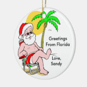 Groeten uit Florida Keramisch Ornament (Links)